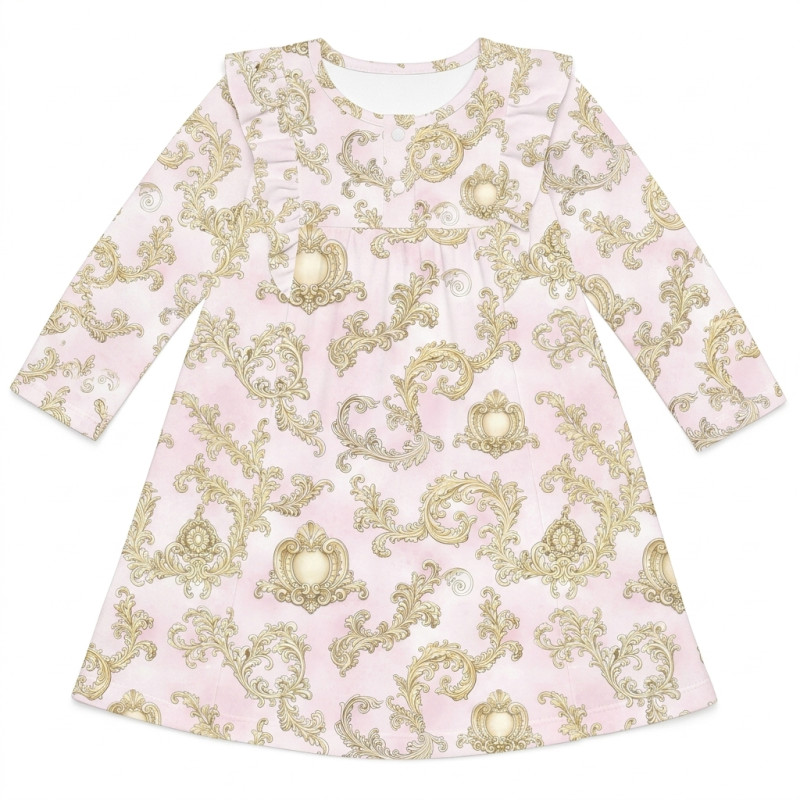 Charming Long-Sleeved Night Dress with Ruffles DR017 ROYAL BLUSH PINK Charming Long-Sleeved Night Dress with Ruffles DR017 ROYAL BLUSH PINK
