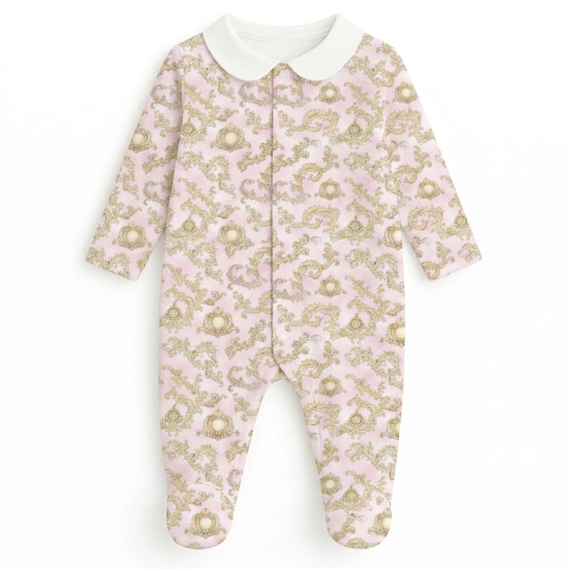 Babygrow with collar 100% pima cotton with K063 ROYAL BLUSH PINK Babygrow with collar 100% pima cotton with K063 ROYAL BLUSH PINK