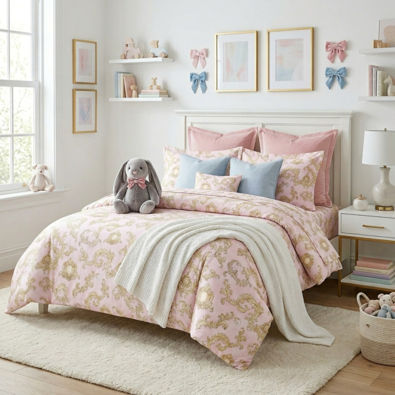 Bedding Set LIN001 ROYAL BLUSH PINK – For Baby and Toddler Beds Bedding Set LIN001 ROYAL BLUSH PINK – For Baby and Toddler Beds