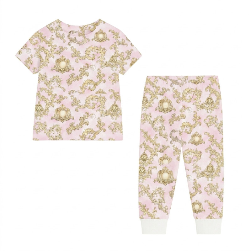 Patterned Supima Cotton Pyjamas Set PJ008 ROYAL BLUSH PINK