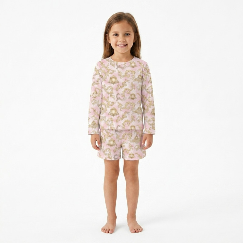 Printed Supima Cotton Top and Shorts Pyjama Set – PJ010 ROYAL BLUSH PINK Printed Supima Cotton Top and Shorts Pyjama Set – PJ010 ROYAL BLUSH PINK