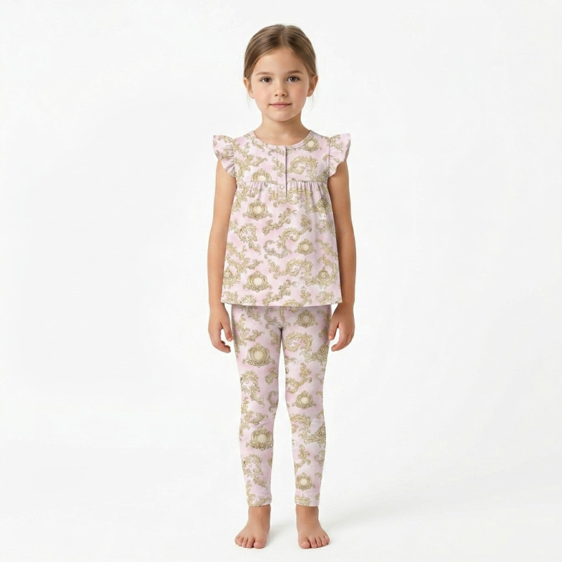 Yoke Girls Pyjama 100% organic Cotton PJ015 ROYAL BLUSH PINK Yoke Girls Pyjama 100% organic Cotton PJ015 ROYAL BLUSH PINK