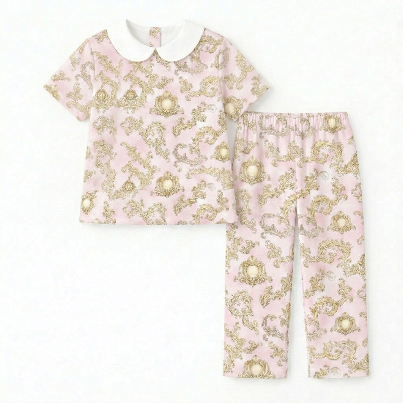 Luxury Pajama Set with Collar, Short Sleeve 100% Pima Cotton PJ021 · ROYAL BLUSH PINK Luxury Pajama Set with Collar, Short Sleeve 100% Pima Cotton PJ021 · ROYAL BLUSH PINK