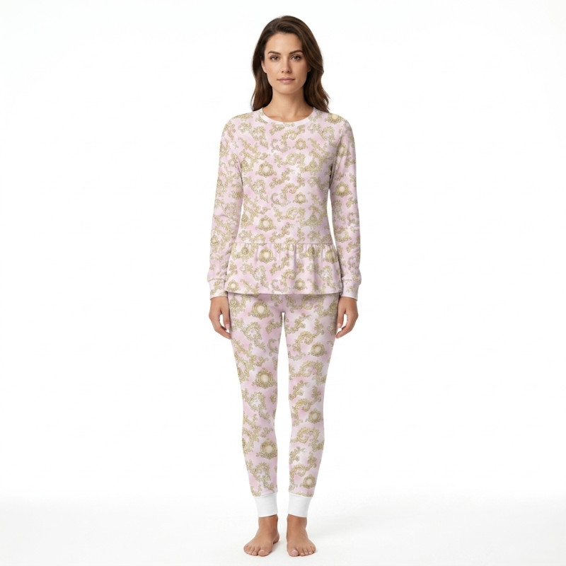 Luxury Long Adult Pyjama Set PW109 ROYAL BLUSH PINK Luxury Long Adult Pyjama Set PW109 ROYAL BLUSH PINK