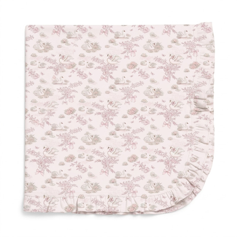 Two-Layer Baby Blanket with Ruffles BL002 SERENITY Two-Layer Baby Blanket with Ruffles BL002 SERENITY