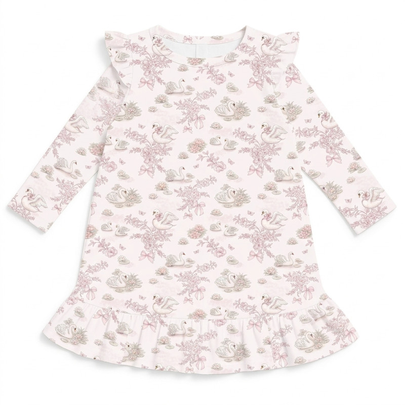 Charming Long-Sleeved Night Dress with Ruffles DR010 SERENITY