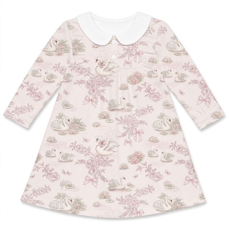 Charming Long-Sleeved Dress with Ruffles and Collar DR016CL SERENITY Charming Long-Sleeved Dress with Ruffles and Collar DR016CL SERENITY