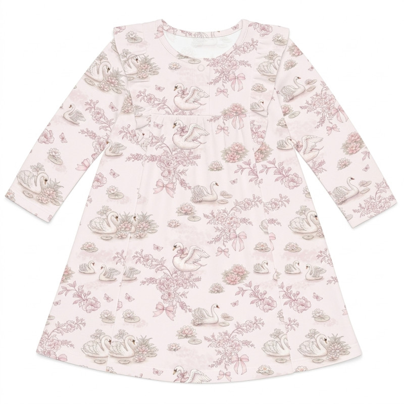 Charming Long-Sleeved Night Dress with Ruffles DR017 SERENITY Charming Long-Sleeved Night Dress with Ruffles DR017 SERENITY