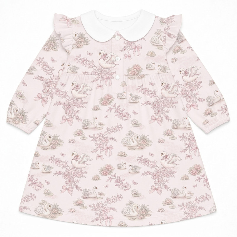 Charming Long-Sleeved Dress with Ruffles and Collar DR017CL SERENITY Charming Long-Sleeved Dress with Ruffles and Collar DR017CL SERENITY