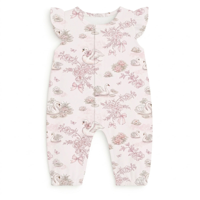 Supima Cotton Long Shortie with Ruffles – R011 SERENITY Supima Cotton Long Shortie with Ruffles – R011 SERENITY