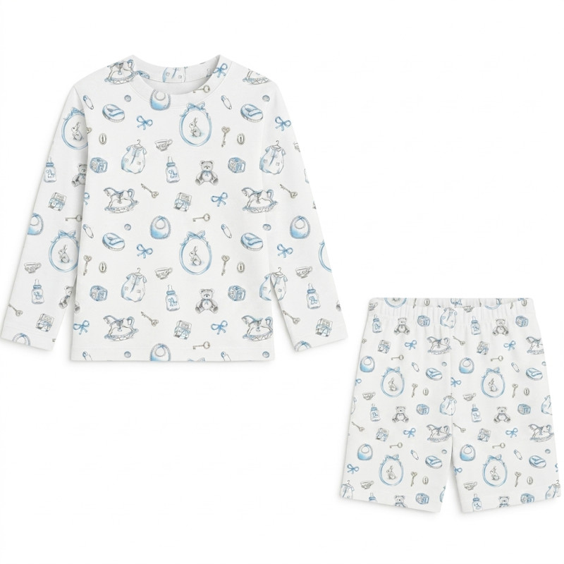 Printed Supima Cotton Top and Shorts Pyjama Set – PJ010 Printed Supima Cotton Top and Shorts Pyjama Set – PJ010