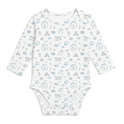 Printed Long-Sleeved Bodyve..