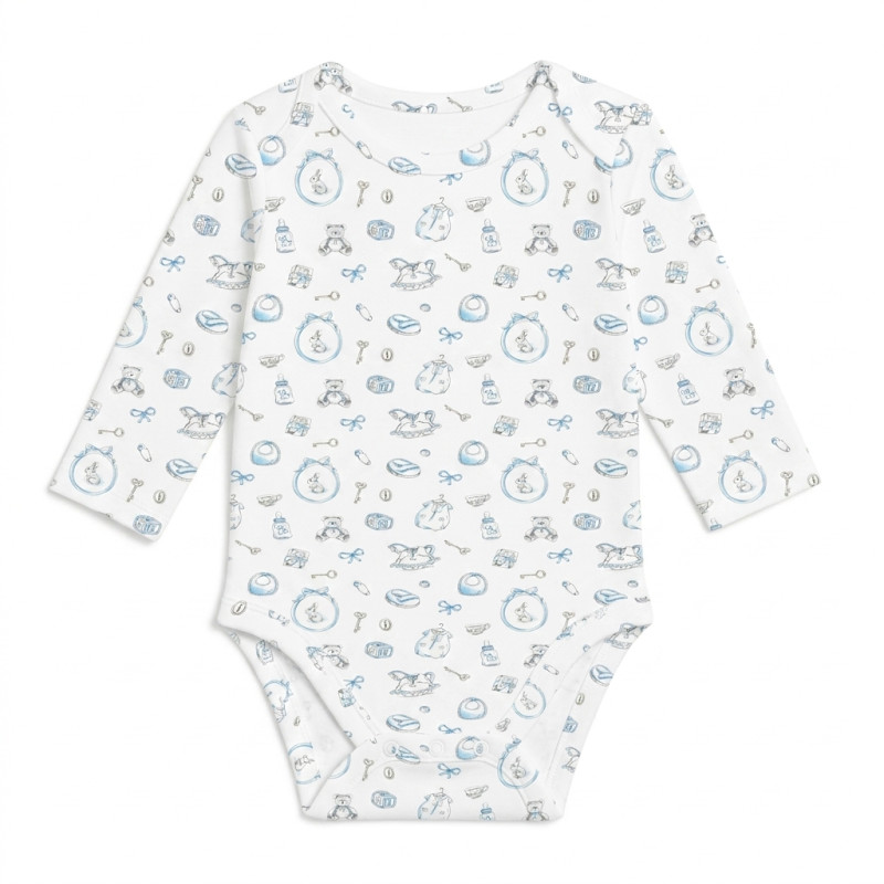 Printed Long-Sleeved Bodyvest for Babies BLS001 Printed Long-Sleeved Bodyvest for Babies BLS001