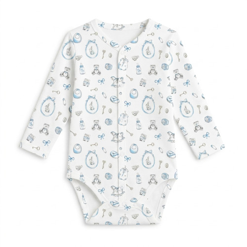 Printed Long-Sleeve Front F..
