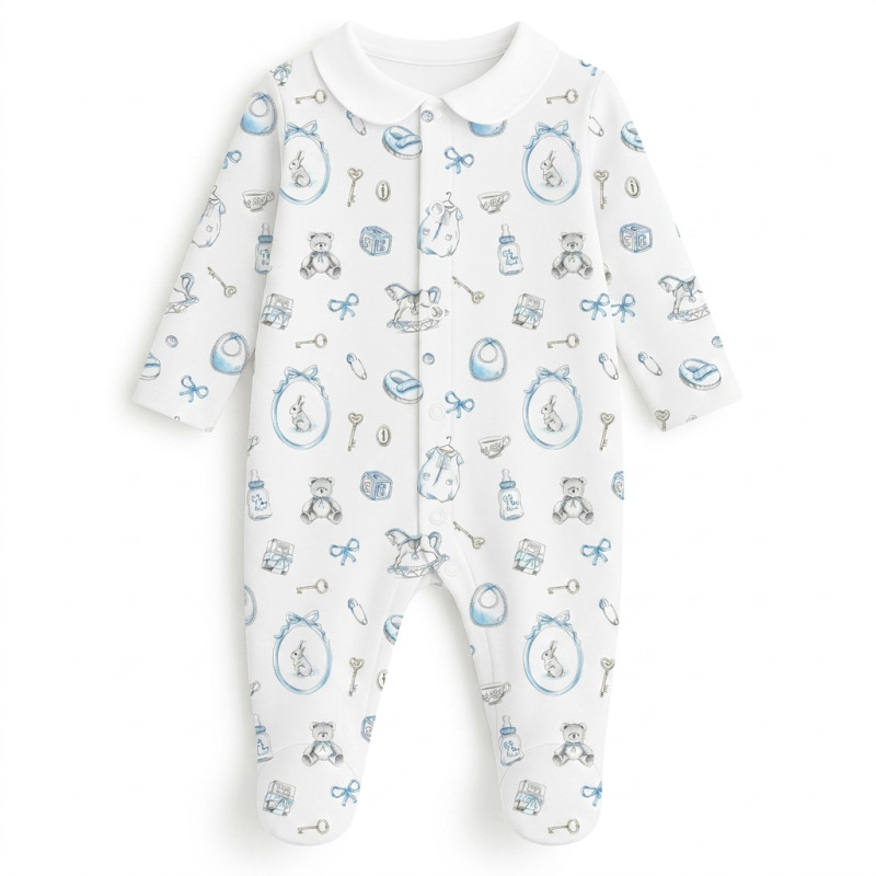 Babygrow with collar 100% pima cotton with K063 Babygrow with collar 100% pima cotton with K063