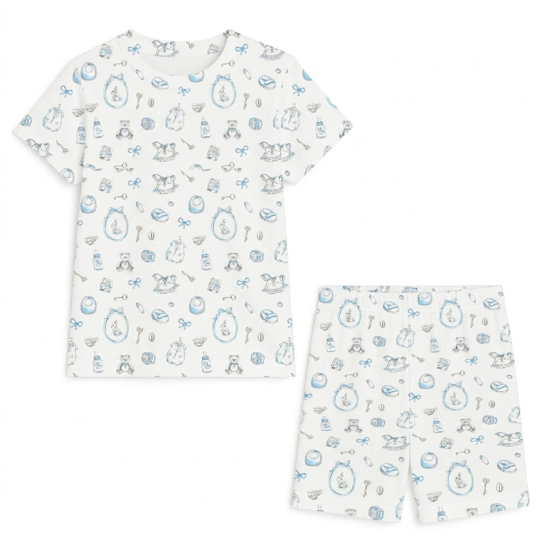 Adult Pyjama PW105 – Luxury Pima Cotton, Short Sleeve Top & Long Shorts