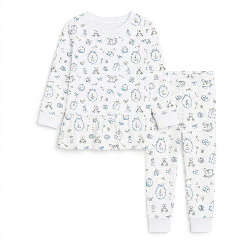 Girls Supima Cotton Pyjamas with Long Sleeves — PJ009 Girls Supima Cotton Pyjamas with Long Sleeves — PJ009