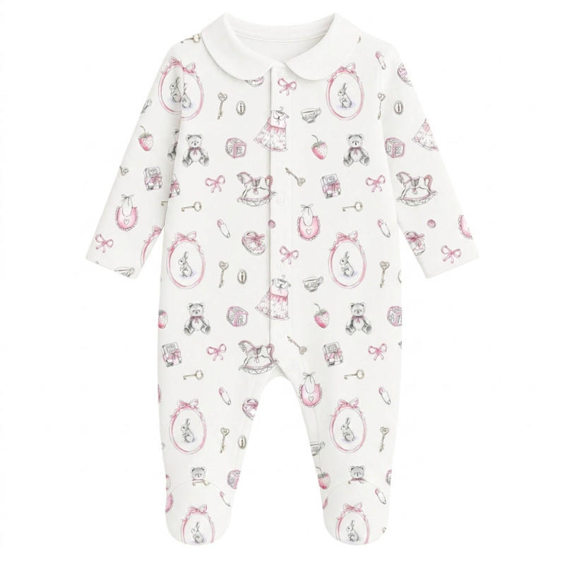 Babygrow with collar 100% pima cotton with K063 Babygrow with collar 100% pima cotton with K063