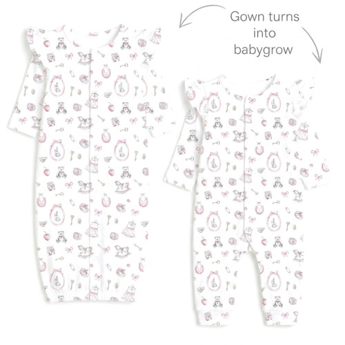 Baby converter gown with ru..