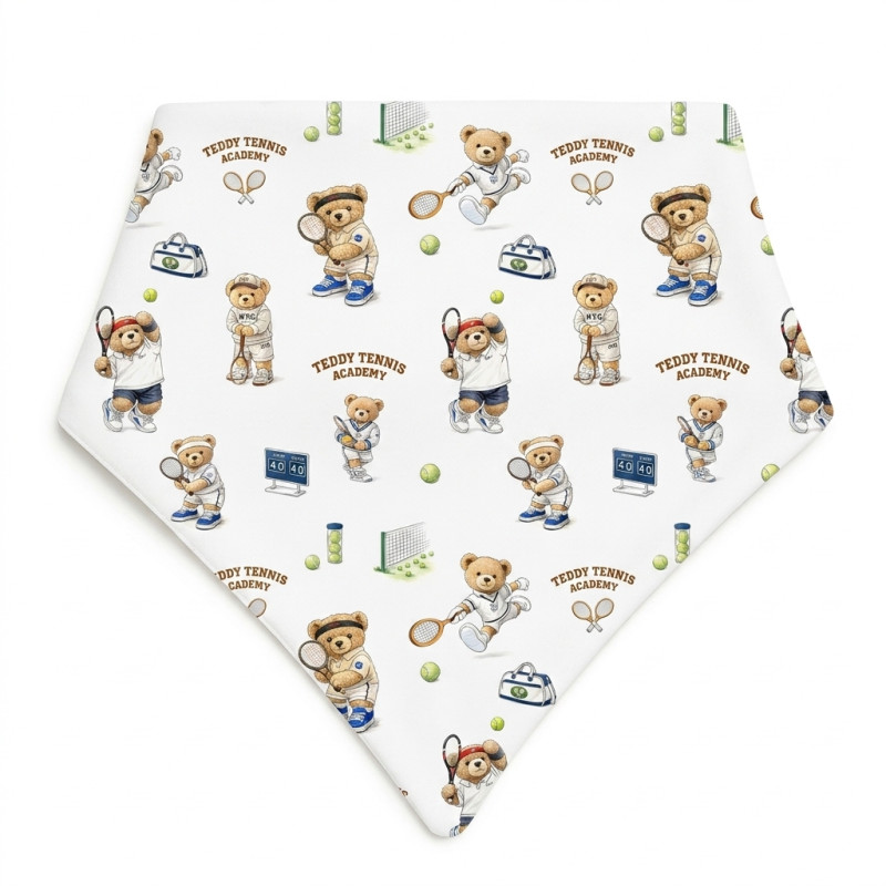 Triangle Bandana Bib for Babies Bib001 TENNIS ACADEMY Triangle Bandana Bib for Babies Bib001 TENNIS ACADEMY