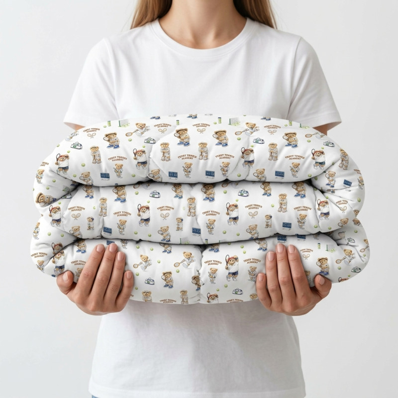 Baby Blanket with 100% Hypoallergenic Filling BLF01 TENNIS ACADEMY– For Baby and Toddler Beds