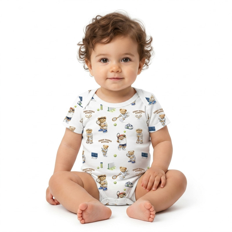 Printed Short-Sleeve Bodyvest for Babies BSHL001 TENNIS ACADEMY Printed Short-Sleeve Bodyvest for Babies BSHL001 TENNIS ACADEMY
