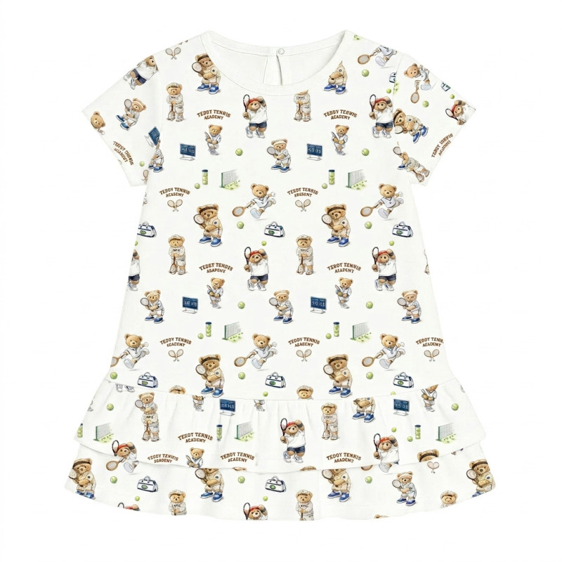Supima Cotton Night Dress with Ruffle DR002 TENNIS ACADEMY Supima Cotton Night Dress with Ruffle DR002 TENNIS ACADEMY