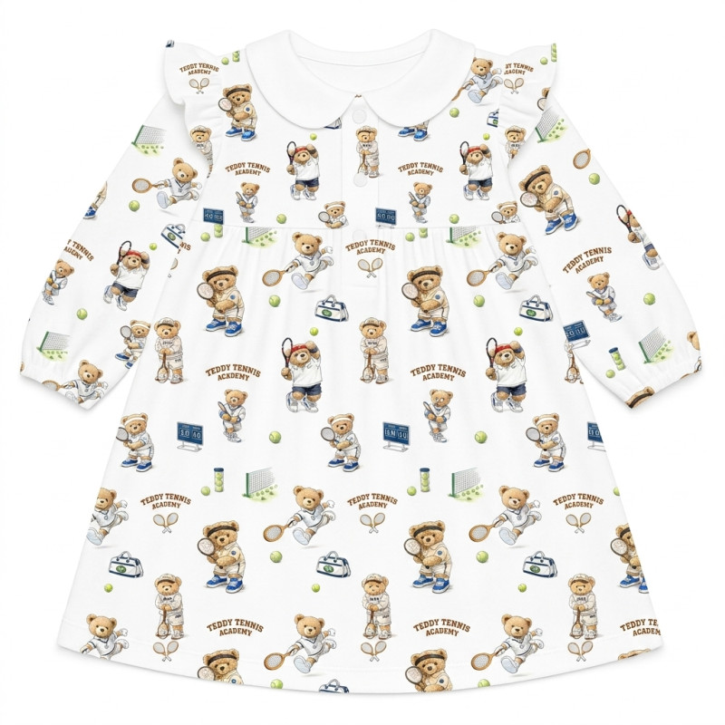 Charming Long-Sleeved Dress with Ruffles and Collar DR017CL TENNIS ACADEMY Charming Long-Sleeved Dress with Ruffles and Collar DR017CL TENNIS ACADEMY