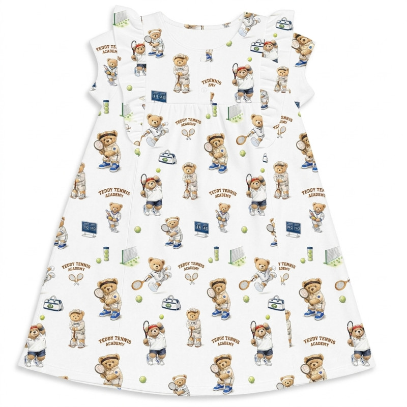 Supima Cotton Night Dress with Ruffle DR018 TENNIS ACADEMY
