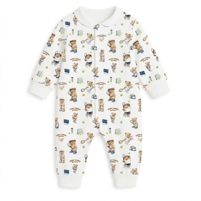 Long sleeve Romper for baby with collar K060CL TENNIS ACADEMY Long sleeve Romper for baby with collar K060CL TENNIS ACADEMY