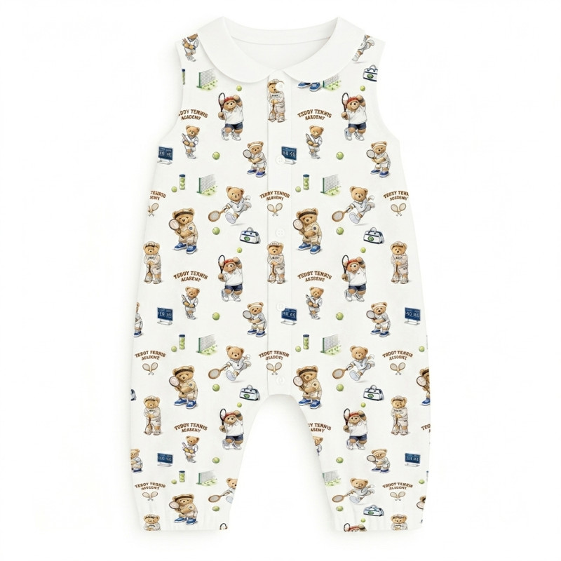 Long Supima Cotton Shortie with Sleeves and Collar R009CL TENNIS ACADEMY Long Supima Cotton Shortie with Sleeves and Collar R009CL TENNIS ACADEMY