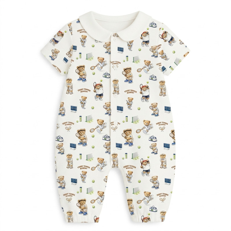 Long Supima Cotton Shortie with Sleeves and Collar R017CL TENNIS ACADEMY Long Supima Cotton Shortie with Sleeves and Collar R017CL TENNIS ACADEMY