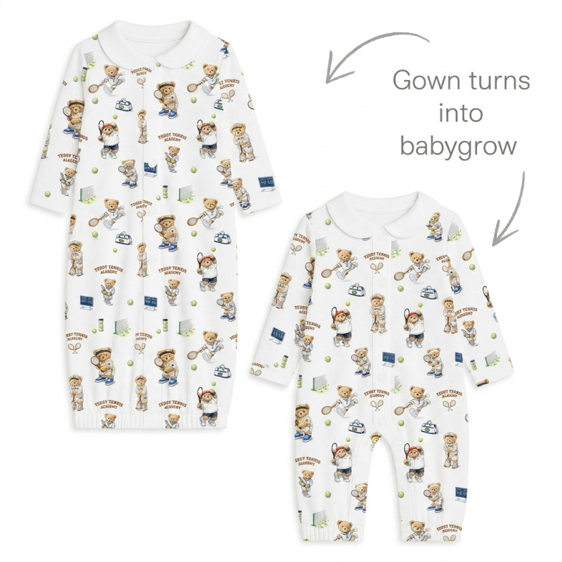 Baby converter gown with collar TR003 TENNIS ACADEMY Baby converter gown with collar TR003 TENNIS ACADEMY