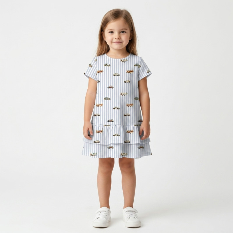 Supima Cotton Night Dress with Ruffle DR002 VELVET BLUE Supima Cotton Night Dress with Ruffle DR002 VELVET BLUE