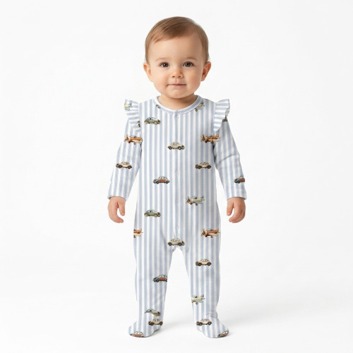 Babygrow with ruffles 100% ..