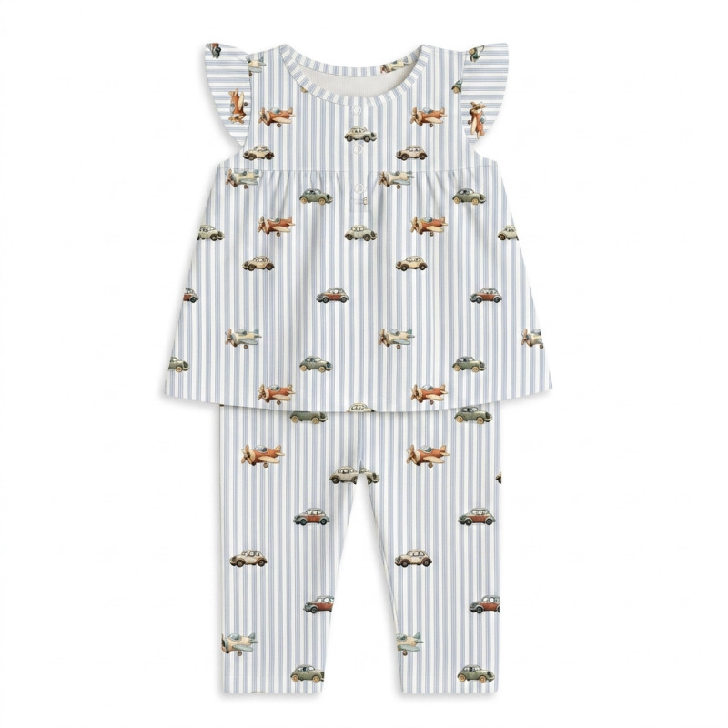 Yoke Girls Pyjama 100% organic Cotton PJ015 VELVET BLUE Yoke Girls Pyjama 100% organic Cotton PJ015 VELVET BLUE
