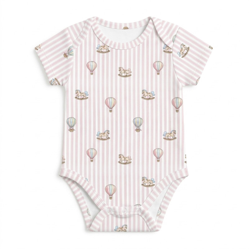 Боді з коротким рукавом для немовлят BSHL001  VELVET PINK