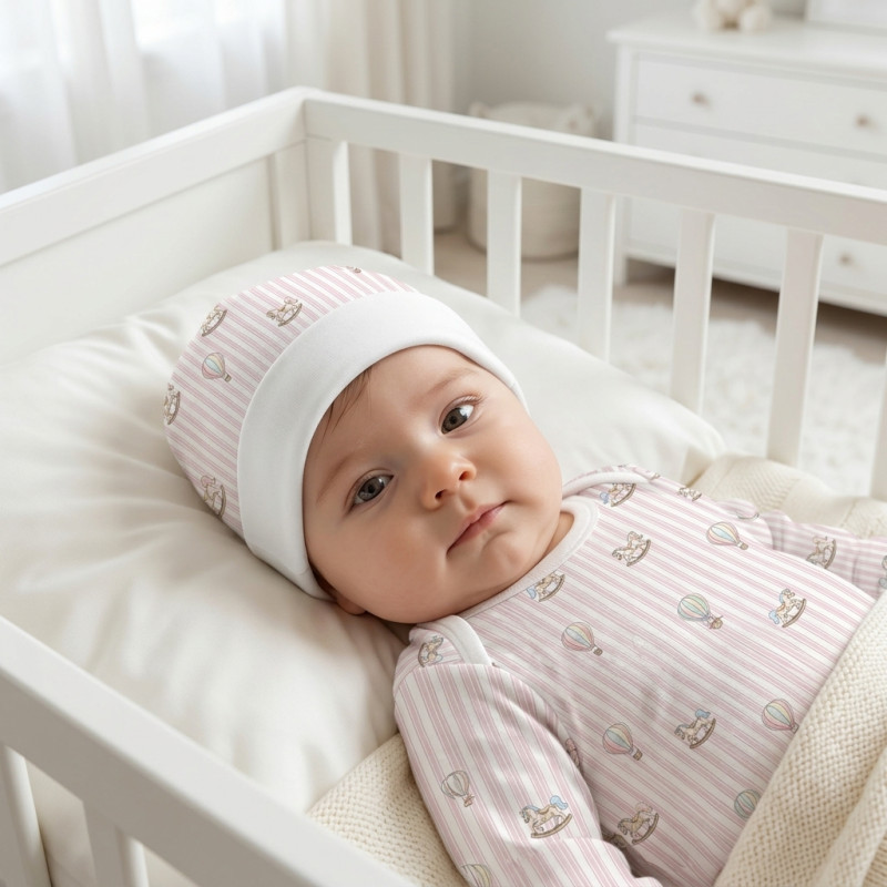 Cotton Baby Hat H004 VELVET PINK Cotton Baby Hat H004 VELVET PINK