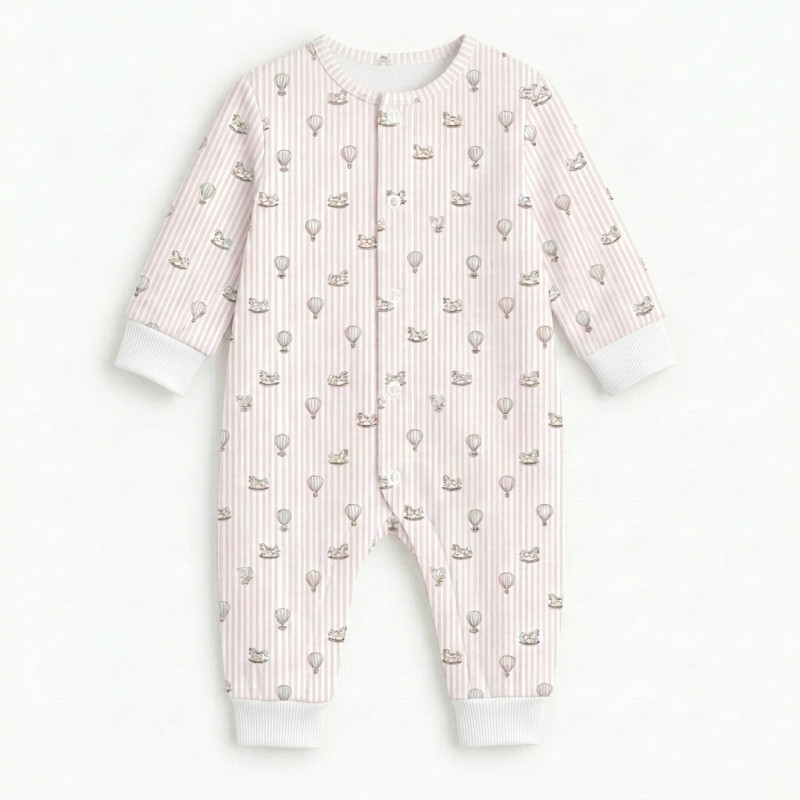 Long sleeve Romper for baby K060 VELVET PINK Long sleeve Romper for baby K060 VELVET PINK