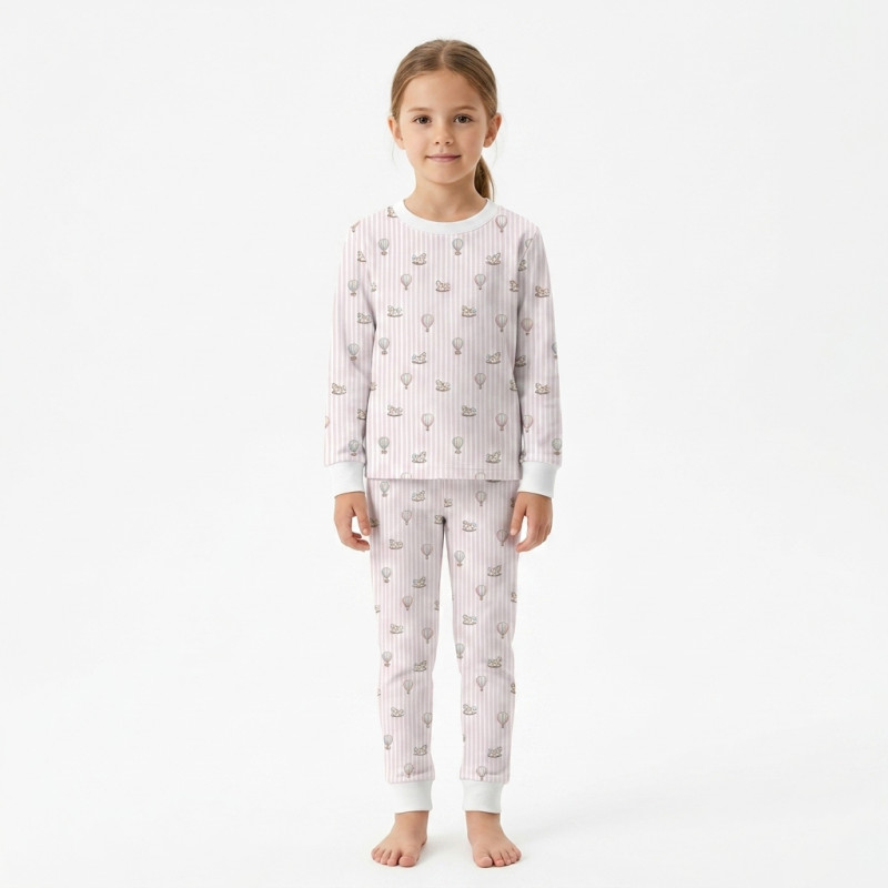 Дитяча піжама з довгим рукавом з 100% pima котона PJ001 VELVET PINK