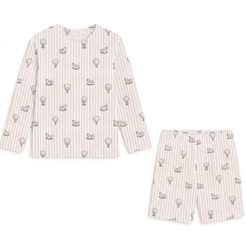 Printed Supima Cotton Top and Shorts Pyjama Set – PJ010 VELVET PINK Printed Supima Cotton Top and Shorts Pyjama Set – PJ010 VELVET PINK