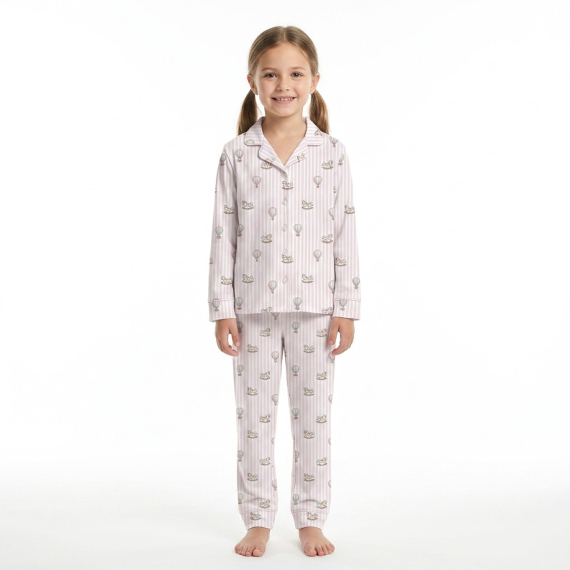 Luxury Children’s Pajama Set with English Collar – Organic Pima Cotton PJ022 VELVET PINK Luxury Children’s Pajama Set with English Collar – Organic Pima Cotton PJ022 VELVET PINK