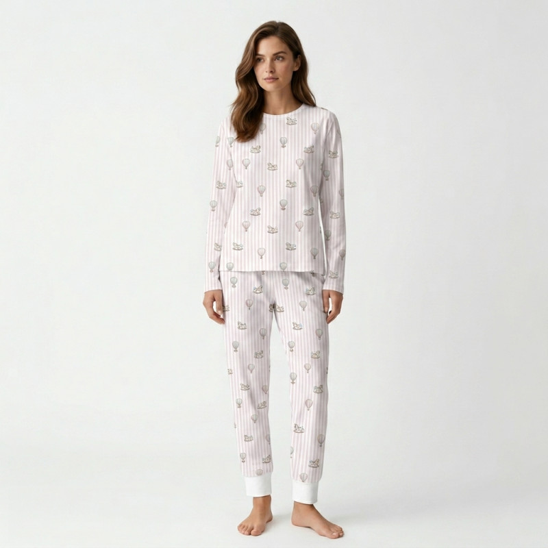 Luxury Long Adult Pyjama Set PW101  VELVET PINK