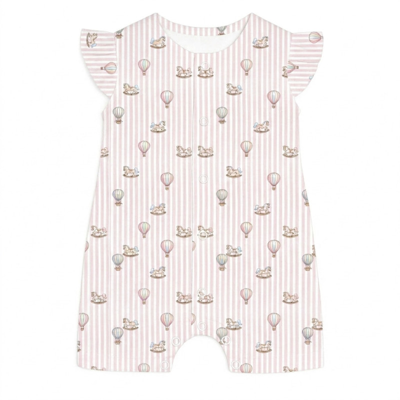 Supima Cotton Shortie with Ruffles – R007 VELVET PINK Supima Cotton Shortie with Ruffles – R007 VELVET PINK