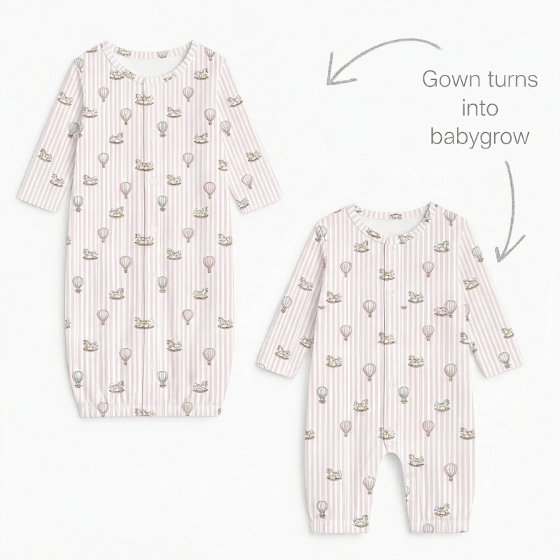 Baby converter gown TR001 VELVET PINK Baby converter gown TR001 VELVET PINK