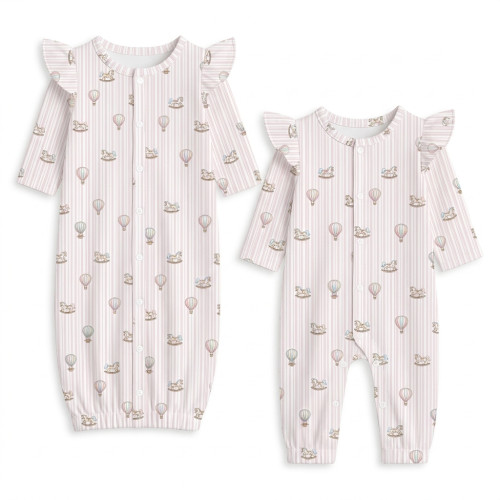 Baby converter gown with ru..