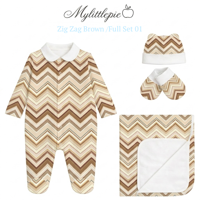 Full Set FS01 ZIG ZAG BROWN 3 pc