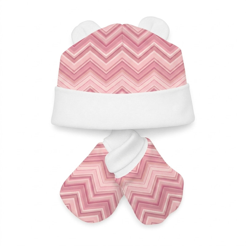 Hat and Mittens Set010 ZIG ZAG POWDER Hat and Mittens Set010 ZIG ZAG POWDER
