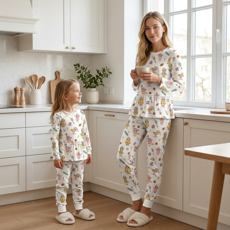 Girls Supima Cotton Pyjamas with Long Sleeves — PJ009 Girls Supima Cotton Pyjamas with Long Sleeves — PJ009