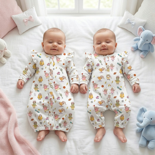 Baby converter gown with ru..
